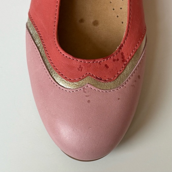 Lindo Girls’ Leather Coral & Pink Mary Jane Shoes - Picture 16 of 16